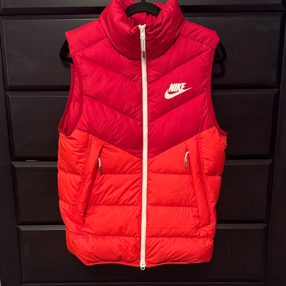 Nike Bold Red and Orange Vintage 80’s Style Puffer Vest